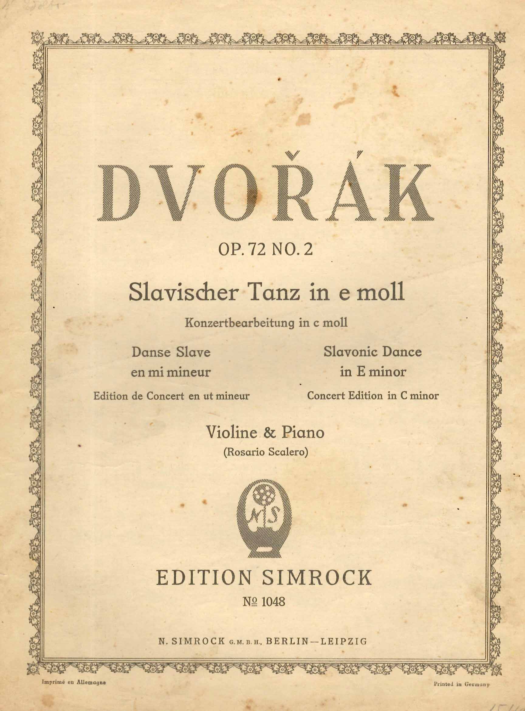 Slavischer Tanz in c moll, op. 72, n. 2